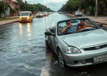 carro cai em canal em Aracaju