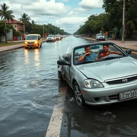 carro cai em canal em Aracaju